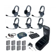 Комплект Eartec HUB 7-42MON UltraLITE & HUB 7 абонентов с гарнитурами 4 Single 2 Double 1 Monarch, батареи и кейс в