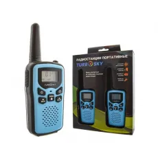 Комплект раций 2 шт TurboSky T25 BLUE. Рация TurboSky T25 синего цвета.