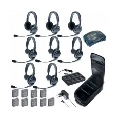 HUB 8-53 UltraLITE&HUB 8 абонентов с гарнитурами 5 Single 3 Double Headsets, батареи,з/у и сумка