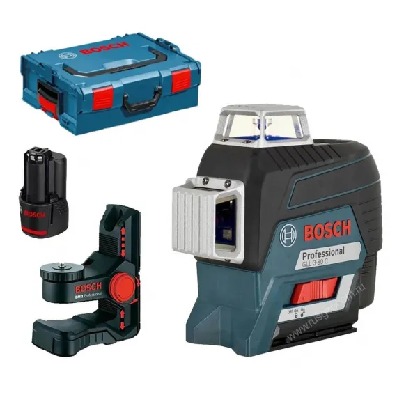 Лазерный уровень Bosch GLL 3-80 C с калибровкой + BM 1 + GBA 12V + L-Boxx