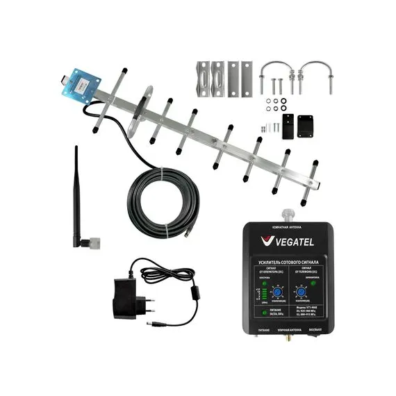 VEGATEL VT1-900E-kit (LED) усилитель сигнала сотовой связи GSM и интернета 3G для дачи