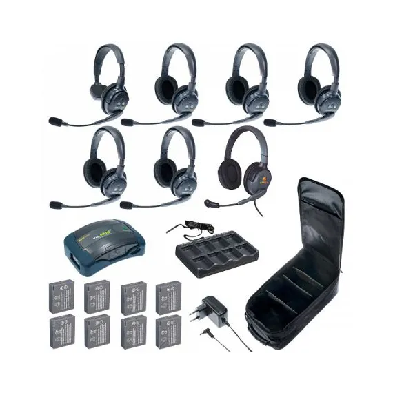 Гарнитура Eartec HUB 7-15MXD UltraLITE & HUB 7 абонентов с гарнитурами 1 Single 5 Double 1 Max 4G Double, батареи и к