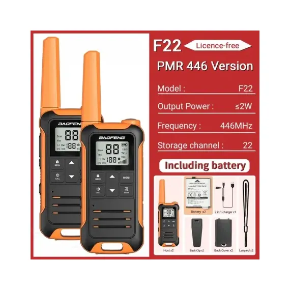 Портативные радиостанции Baofeng F22 PMR446 2 шт