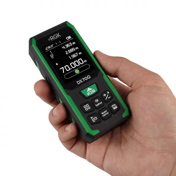 Лазерный дальномер RGK DX70G с поверкой, изображение 2